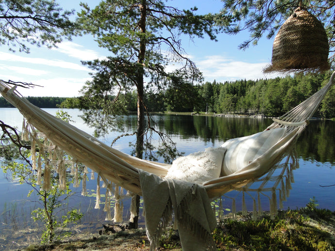 Riippumatto puuvillaa, valkoinen